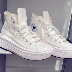 White Platform Converse